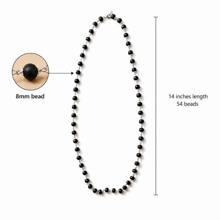 Karungali Silver Cap Mala with FREE Karungali Bracelet