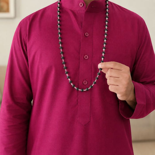 Karungali Silver Cap Mala with FREE Karungali Bracelet