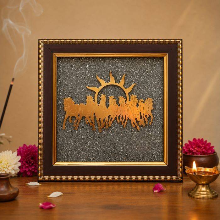 7 Horses Raw Pyrite Frame - Buy 1 Get 1 Free