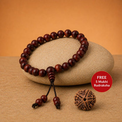 Original Lal Chandan Bracelet with FREE Rudraksha