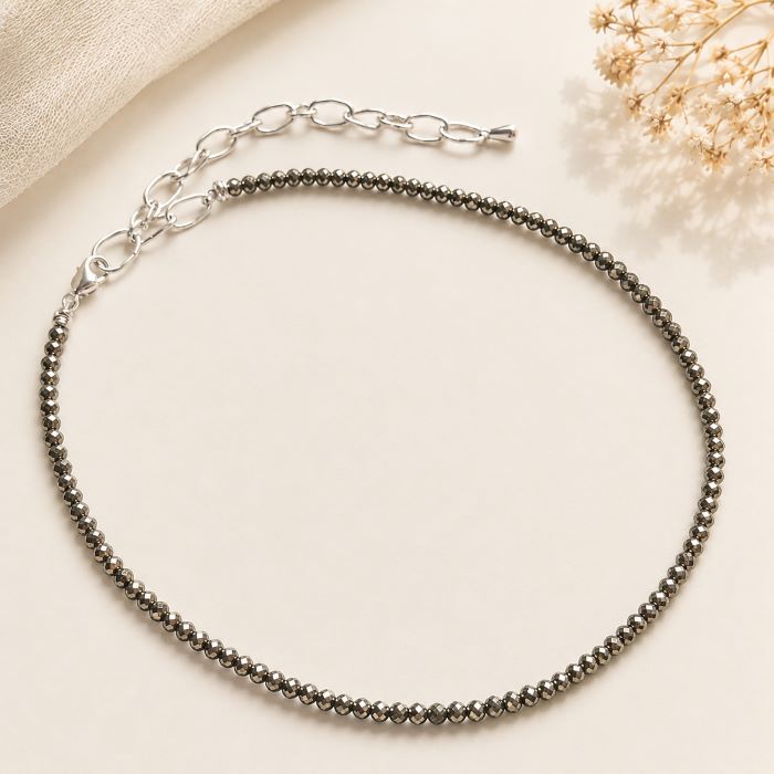 Natural Pyrite Anklet for Her