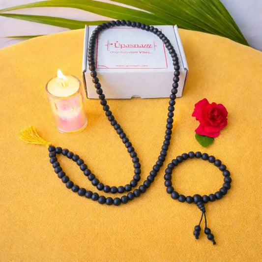 Original Karungali Malai & Bracelet Combo with FREE Rudraksha