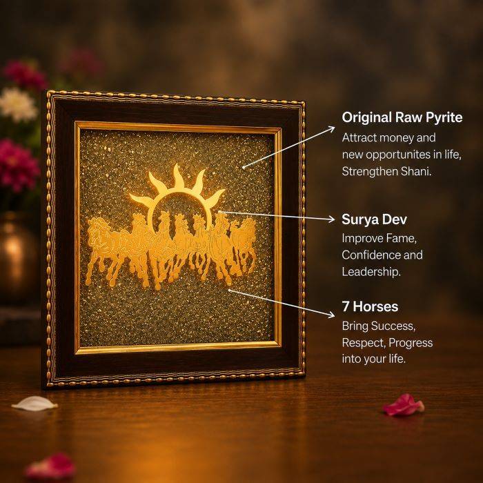 7 Horses Raw Pyrite Frame - Buy 1 Get 1 Free