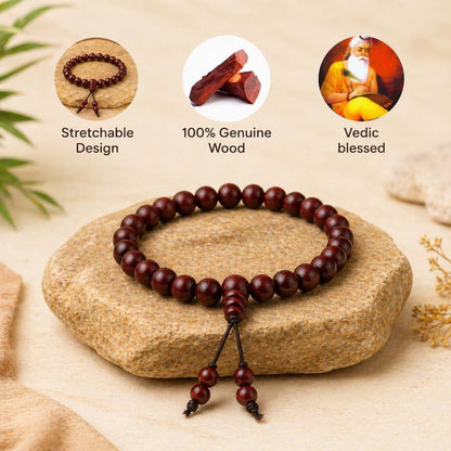 Original Lal Chandan Bracelet with FREE Rudraksha