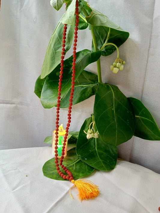 5 Mukhi Rudraksha Mala 7mm - 108+1 Beads