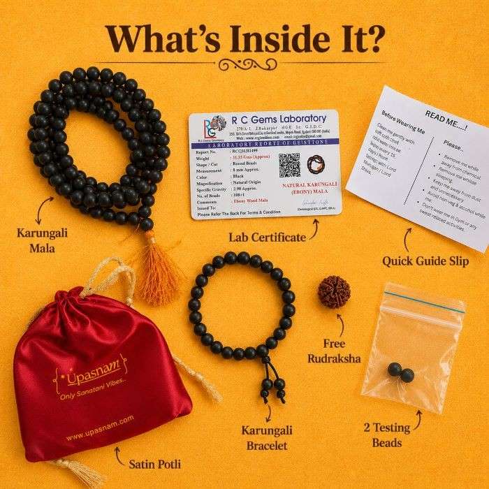 Original Karungali Malai and Bracelet Combo